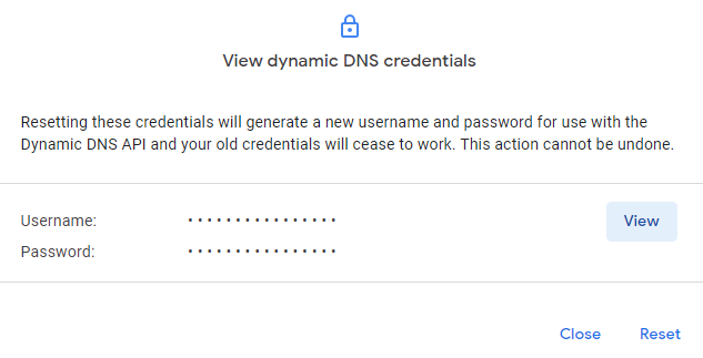 DDNS Credentials