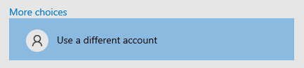 More choices - Use a different account