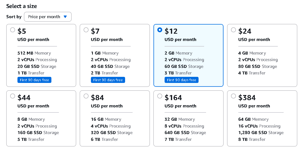 Select Instance Size